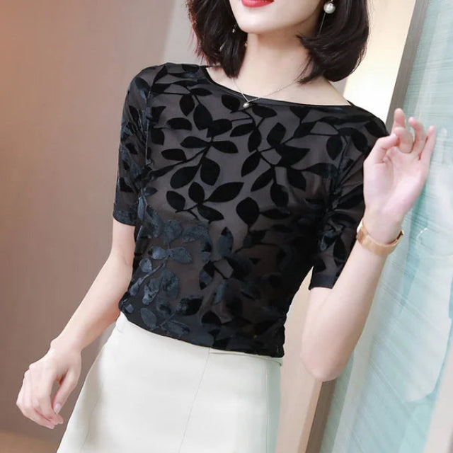 Bequeme Sommerbluse aus Samt - Anastasia