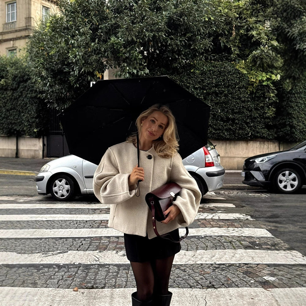 Delilah - Gesteppter Wollmantel, warmer Vierkantkragen