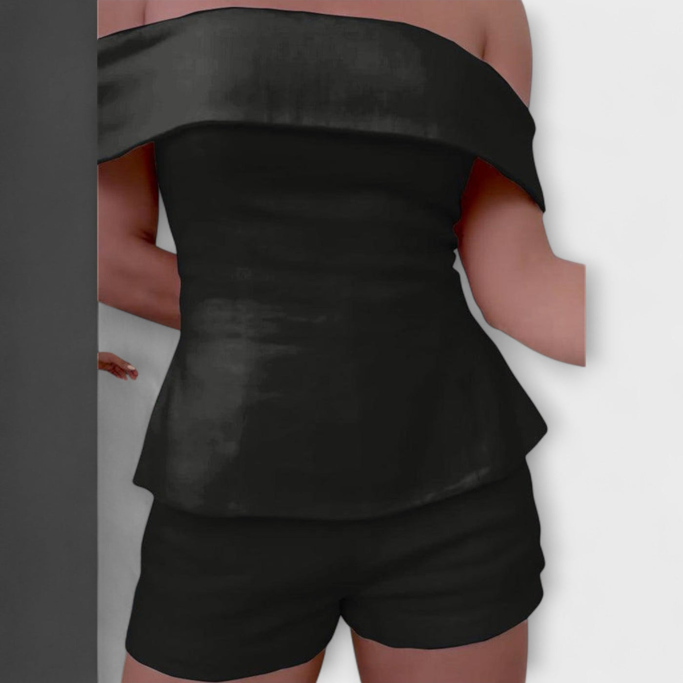 Olivia - Weißes Baumwoll-Leinen Zweiteiliges Ensemble