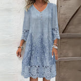 Jenna – Stilvolles Damenkleid mit Spitzenbesatz in Blue