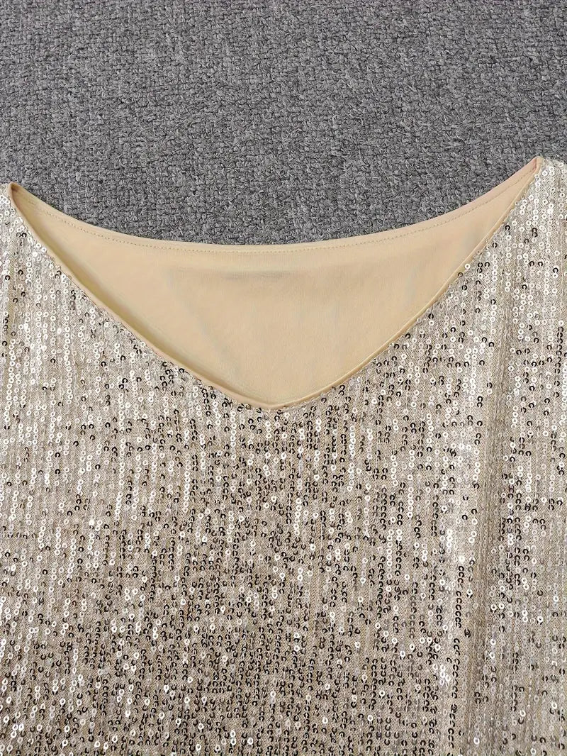 Elisha - glanzendes Minikleid mit einem Schulter