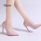 Damen Glänzende Leder High Heel Stilettos – Elegante Abend-Pumps in Rosa 10cm