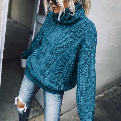 Kabelstrick-Pullover mit Rollkragen | Übergroße Passform | Gemütlicher Winterstil