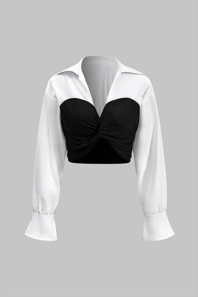 Martina | Elegantes Zweiteiler-Set mit Corsagen-Bluse & Bleistiftrock