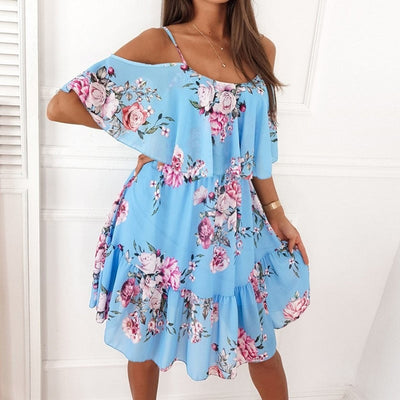 Avelena | Florales Off-Shoulder Rüschendress