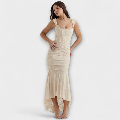 Renske - Langes Kleid mit Eleganten und Raffinierten Korsett