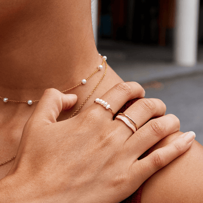 Klassaler Ring mit Süßwasserperle