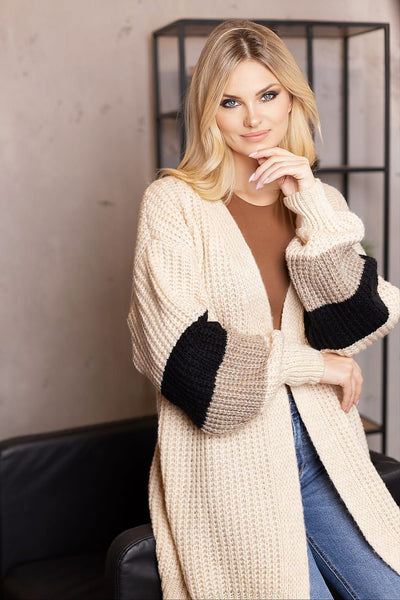Strick-Cardigan mit Farbdetails | Oversize-Stil | Kuscheliger Komfort