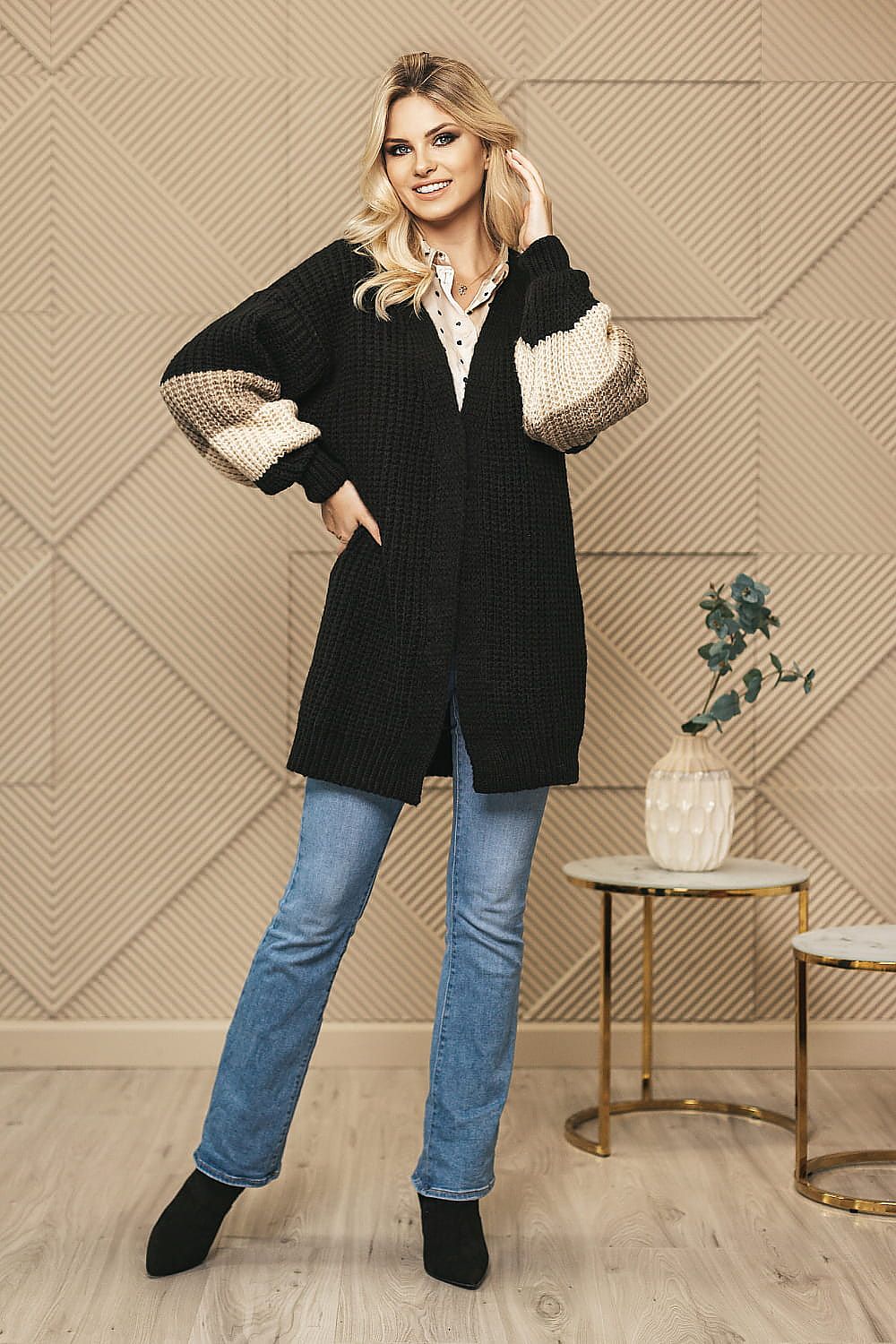 Strick-Cardigan mit Farbdetails | Oversize-Stil | Kuscheliger Komfort