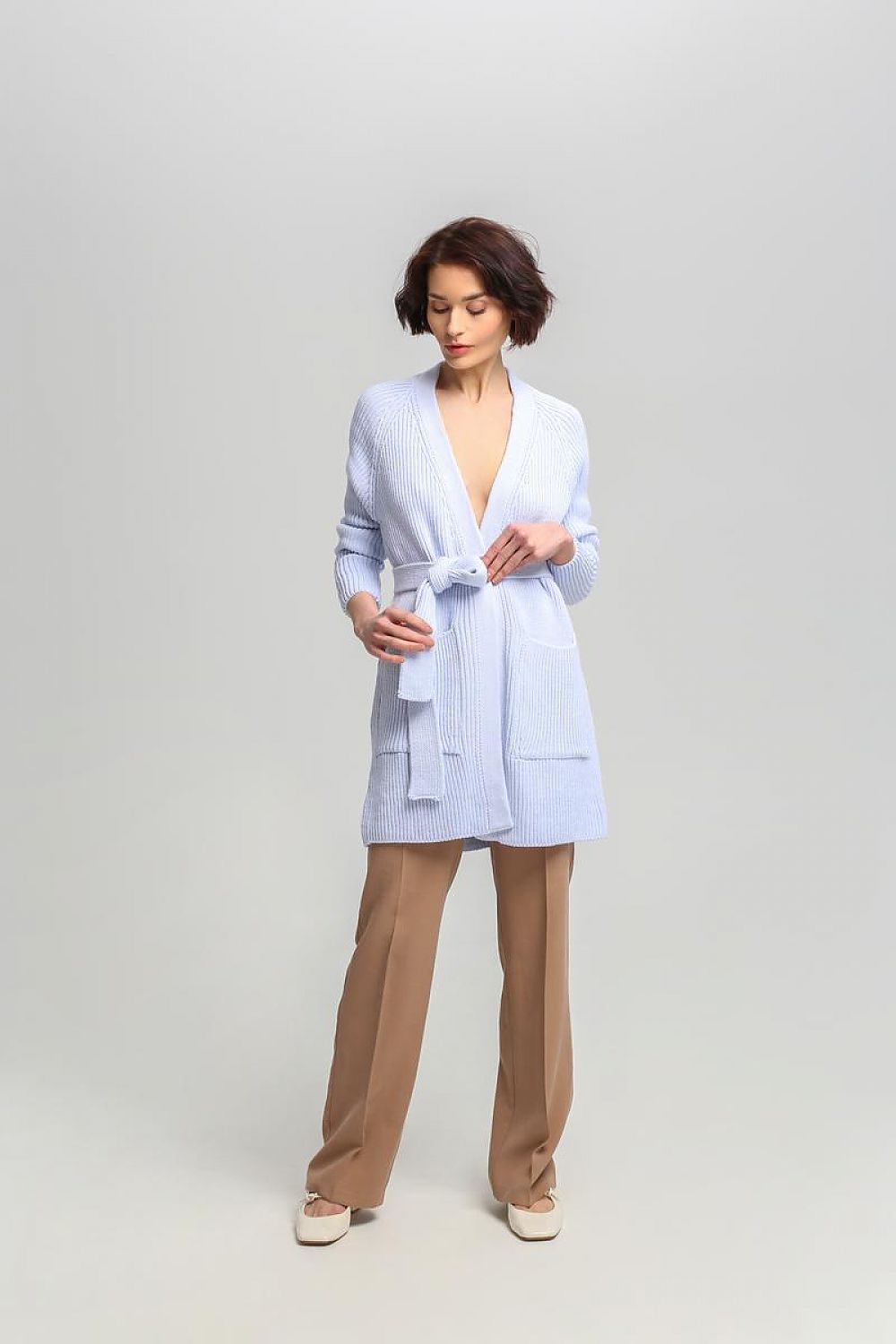 Strickmantel mit Gürtel | Minimalistisches Design | Vielseitiger Chic