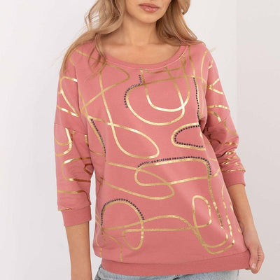 Sweatshirt mit glänzendem Print | Lässiger Glamour | Moderner Stil