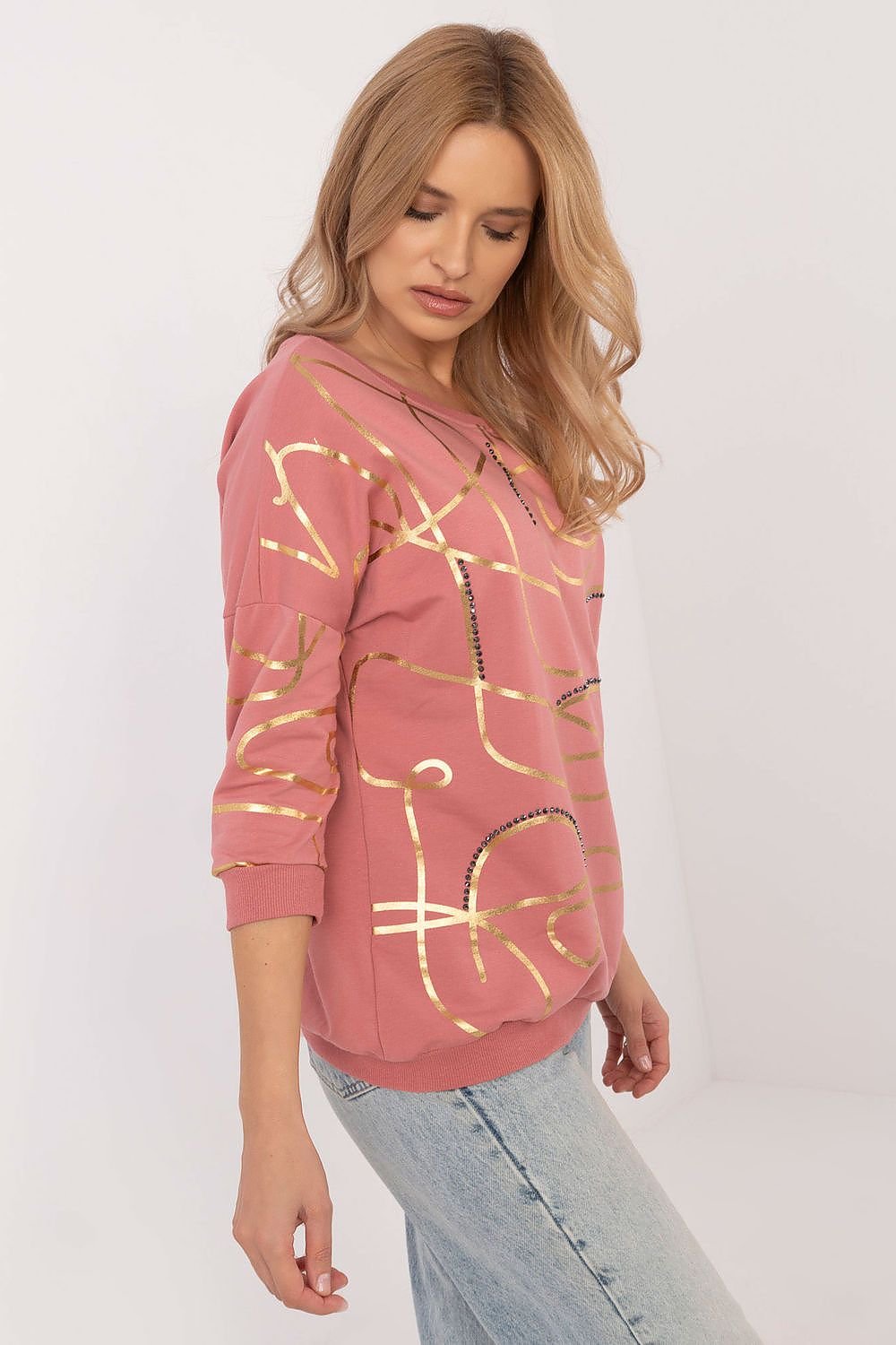 Sweatshirt mit glänzendem Print | Lässiger Glamour | Moderner Stil