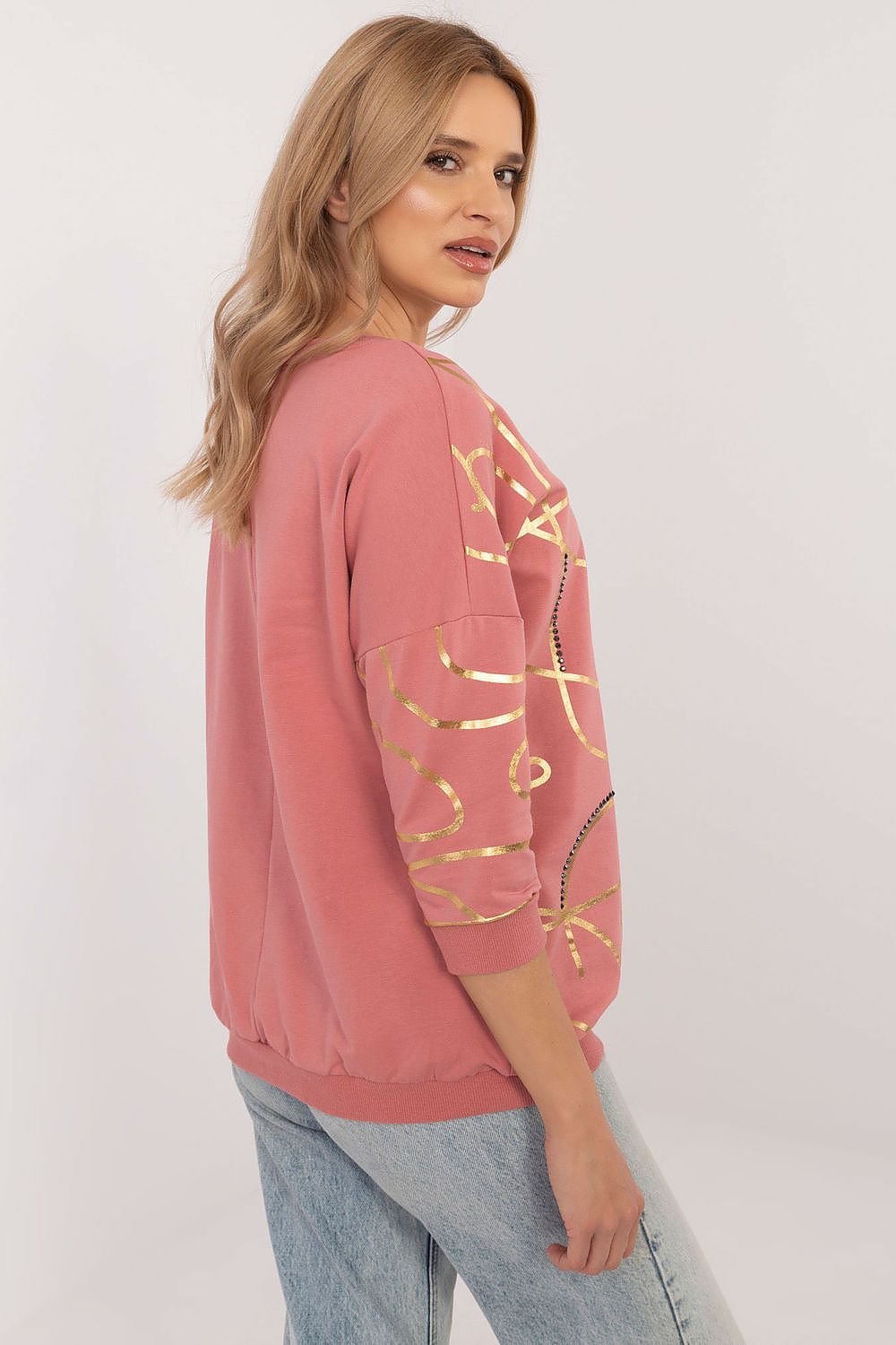 Sweatshirt mit glänzendem Print | Lässiger Glamour | Moderner Stil