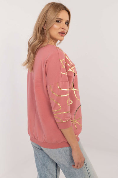 Sweatshirt mit glänzendem Print | Lässiger Glamour | Moderner Stil
