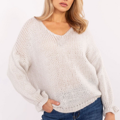 Flauschiger Strickpullover mit V-Ausschnitt | Lockerer Schnitt | Moderner Winter-Look