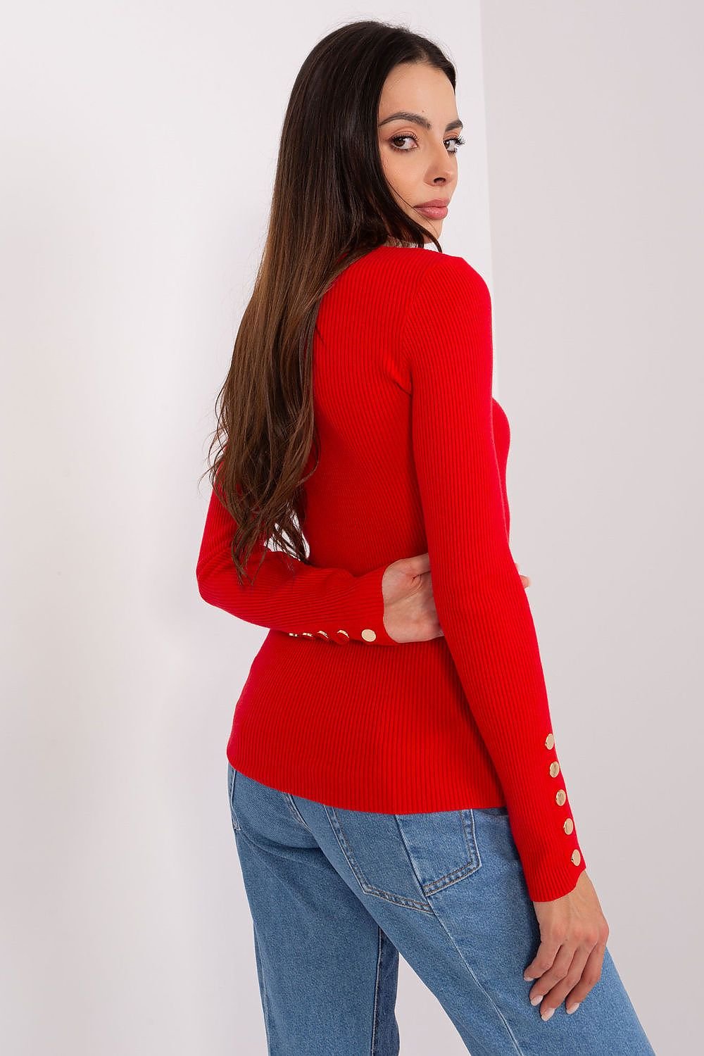 Eleganter Rippstrick-Pullover | Knopfdetails | Feminine Silhouette