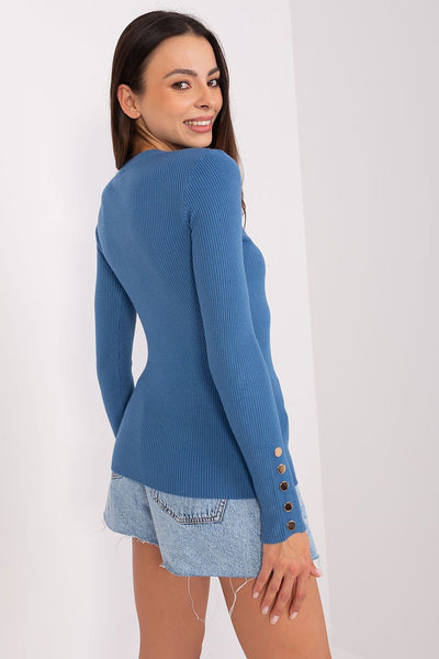 Eleganter Rippstrick-Pullover | Knopfdetails | Feminine Silhouette