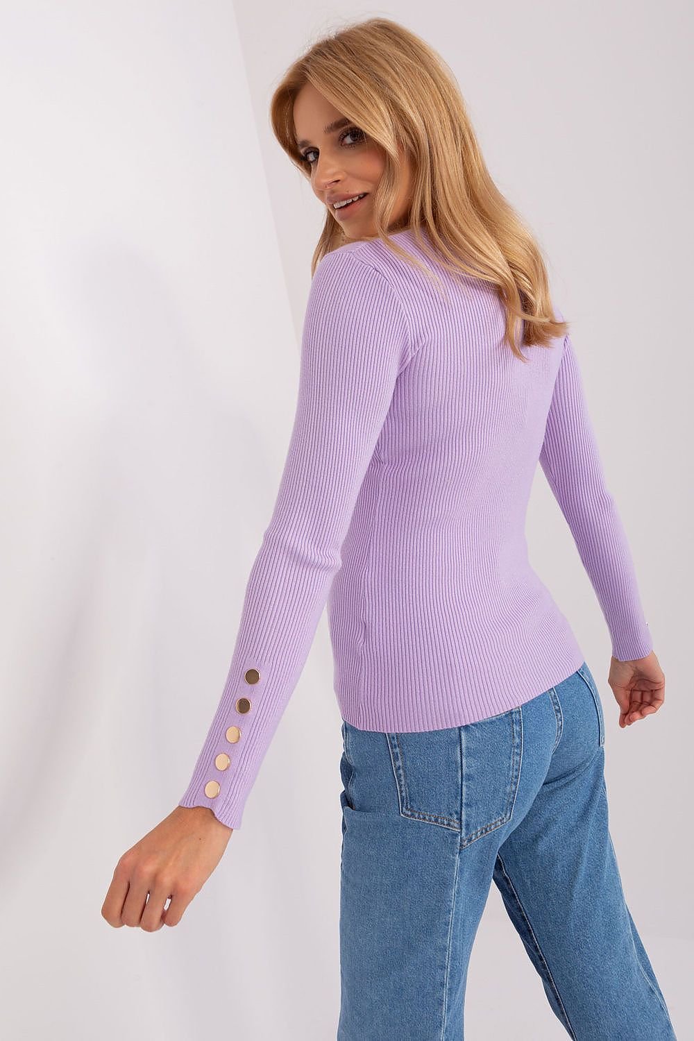 Eleganter Rippstrick-Pullover | Knopfdetails | Feminine Silhouette