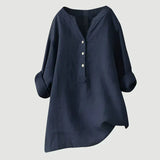 Evelyn - Bluse mit Knopfverschluss in Dunkelblau