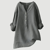 Evelyn - Bluse mit Knopfverschluss in Grau