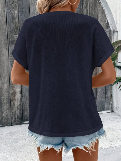 Marylou - Lässiges Rundhals Oberteil Mit Kurzen Ärmeln