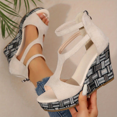 Leilani - Elegante Sommer-Keilsandalen für Frauen mit Reißverschluss