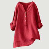 Evelyn - Bluse mit Knopfverschluss in Rot