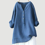Evelyn - Bluse mit Knopfverschluss in Blau