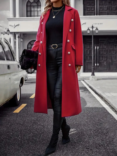 50% RABAT | Liaquen™ | Modebewusster Trenchcoat mit Gürtel und Pelzbesatz