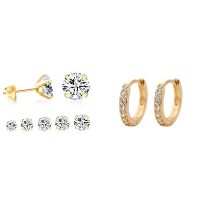 Klarissa® | Brillane Stein-Ohrringe Set Gold