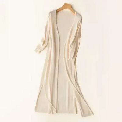 Damen Lange Offene Strickjacke mit Langarm