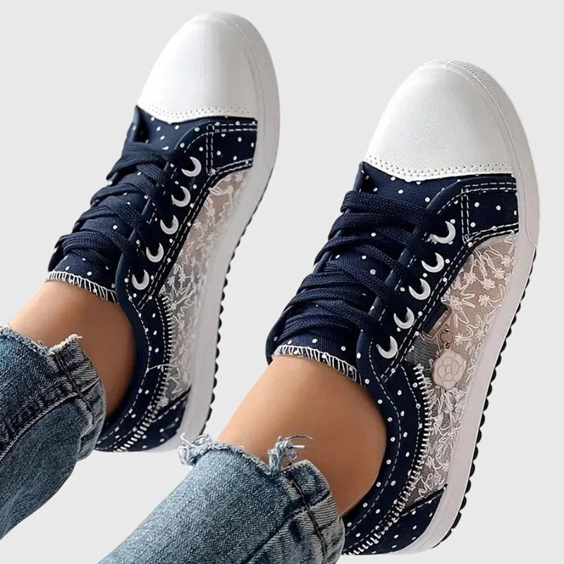 Damen Sneaker mit Blumendetail