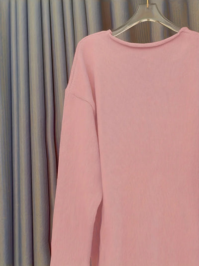 Damen Oversize Pullover mit V-Ausschnitt und Statement-Print