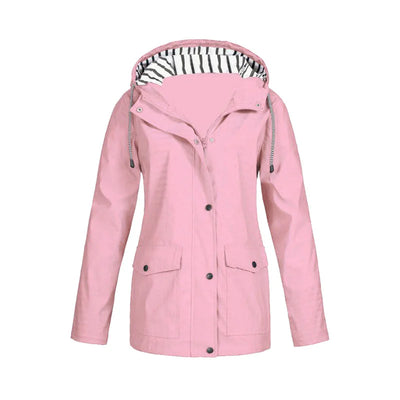 Damen Regenjacke mit Kapuze und Innenfutter