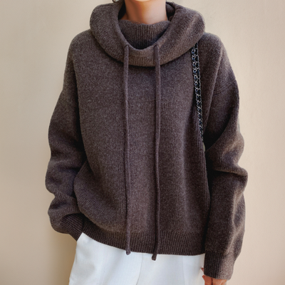 Lässiger Damen-Kapuzenpullover aus Strick - Amalie