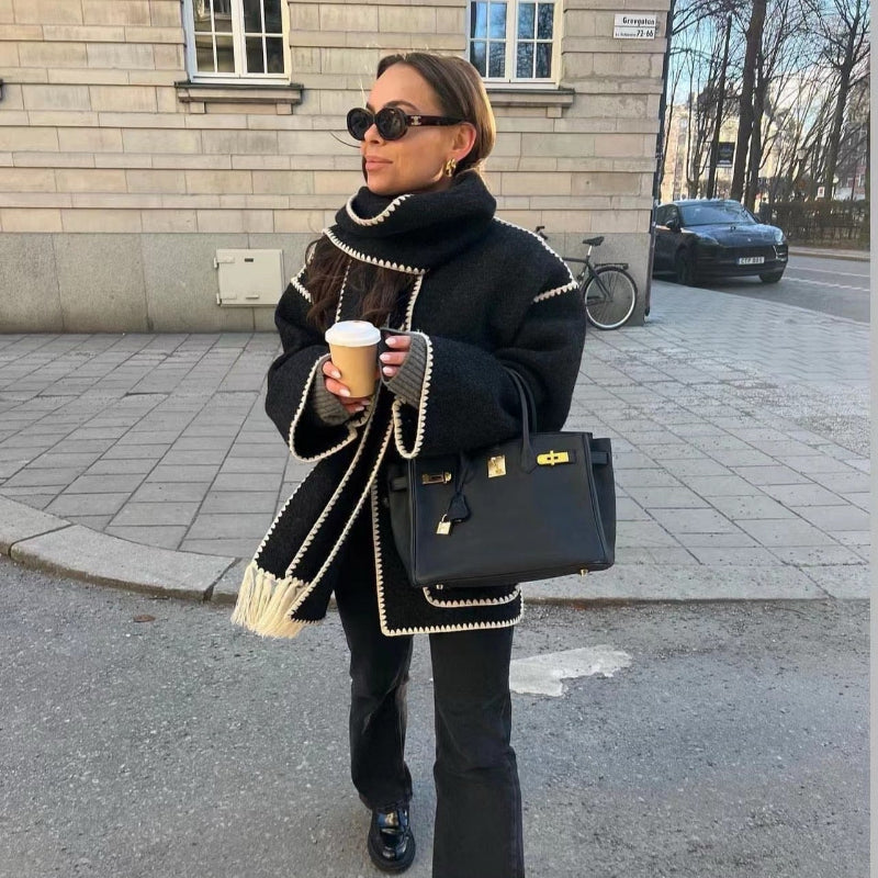 Damen-Woll-Cape-Jacke - Isolde