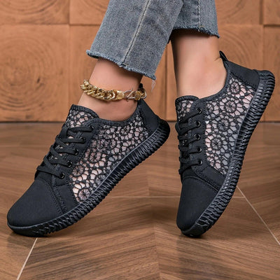 Atmungsaktive Slip-On-Mokassins aus Mesh für Damen