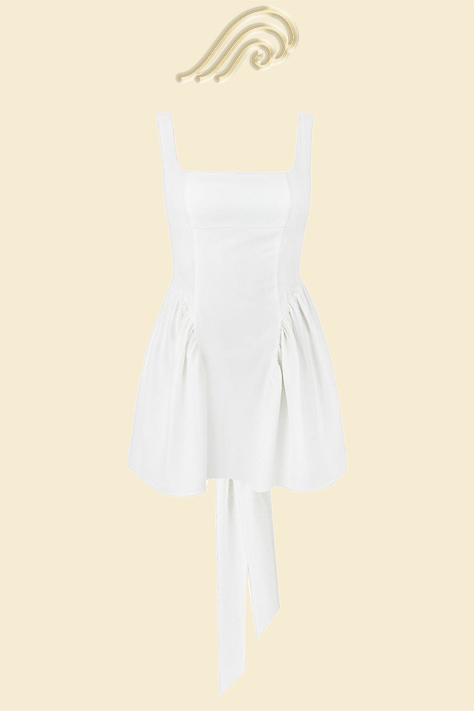 Träger-Minikleid | Quadratischer Ausschnitt & Rückenschleife | Feminine Leichtigkeit