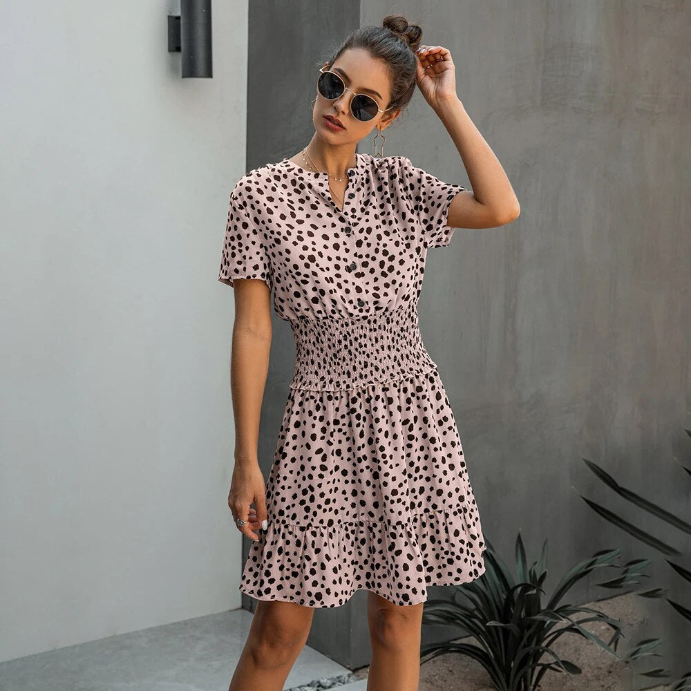 Betany - Trendiges Animal Print Mini Kleid