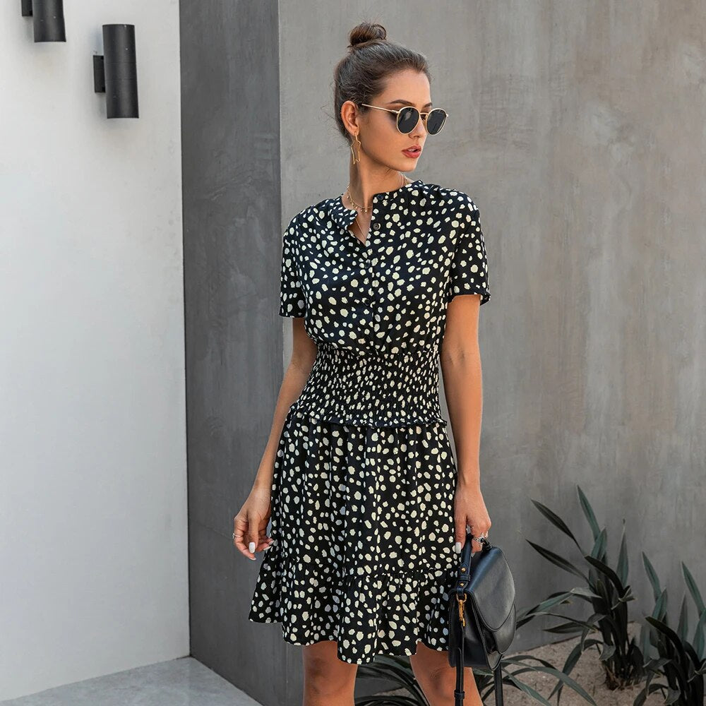 Betany - Trendiges Animal Print Mini Kleid