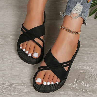 Pamela - Bequeme Schwarze Damen Hausschuhe