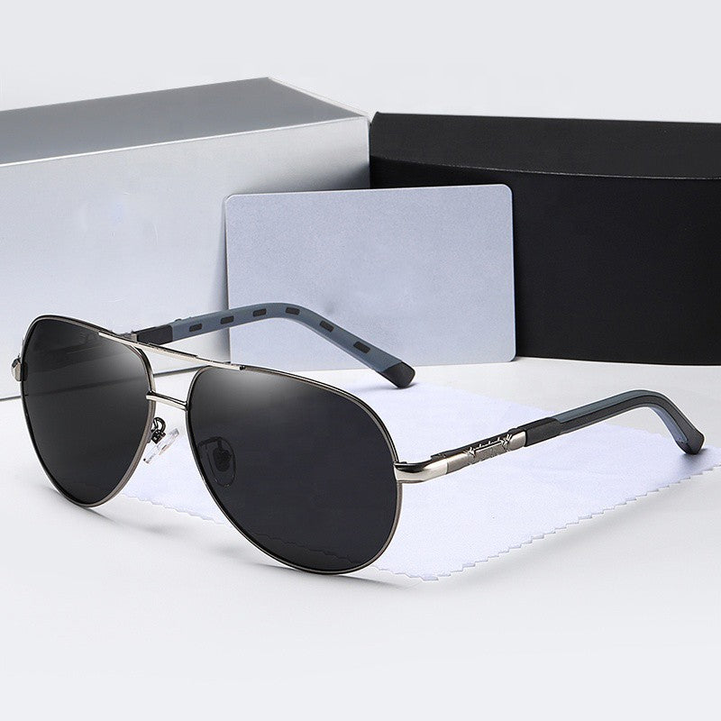 Caleb | Sonnenbrille Polarisierte Edelstahl Pilotenbrille mit UV400 Schutz