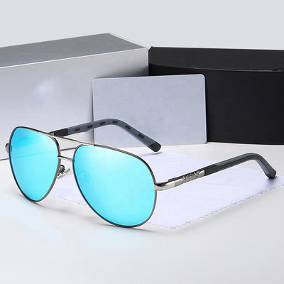 Caleb | Sonnenbrille Polarisierte Edelstahl Pilotenbrille mit UV400 Schutz