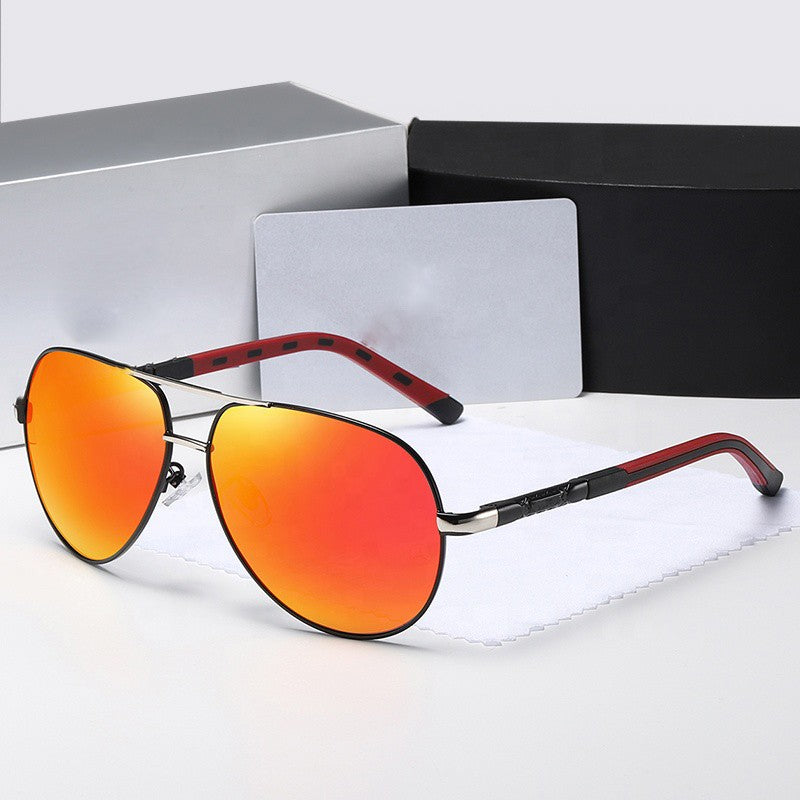 Caleb | Sonnenbrille Polarisierte Edelstahl Pilotenbrille mit UV400 Schutz