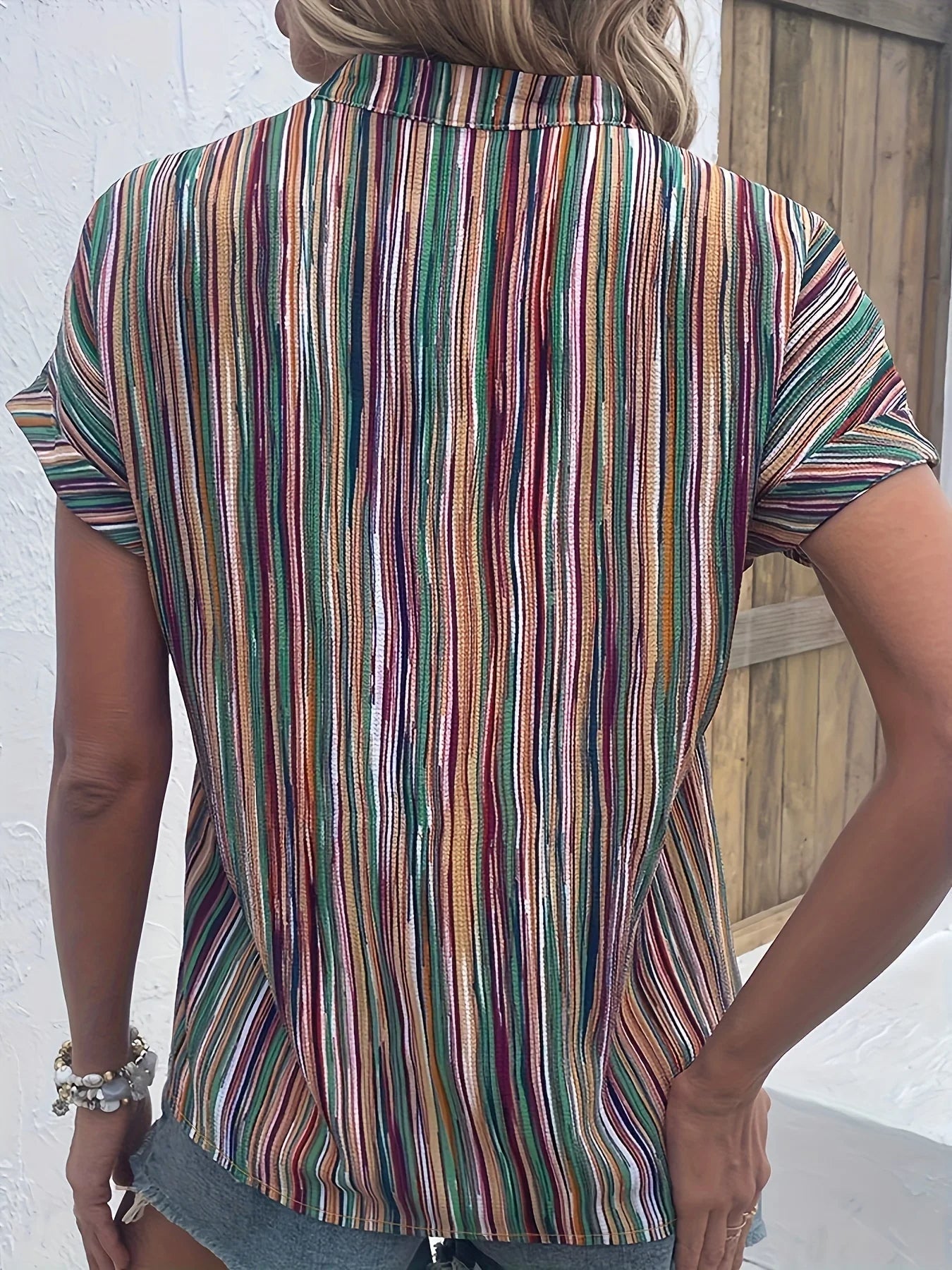 Jeramy - Plus Size Bluse Gestreift Casual