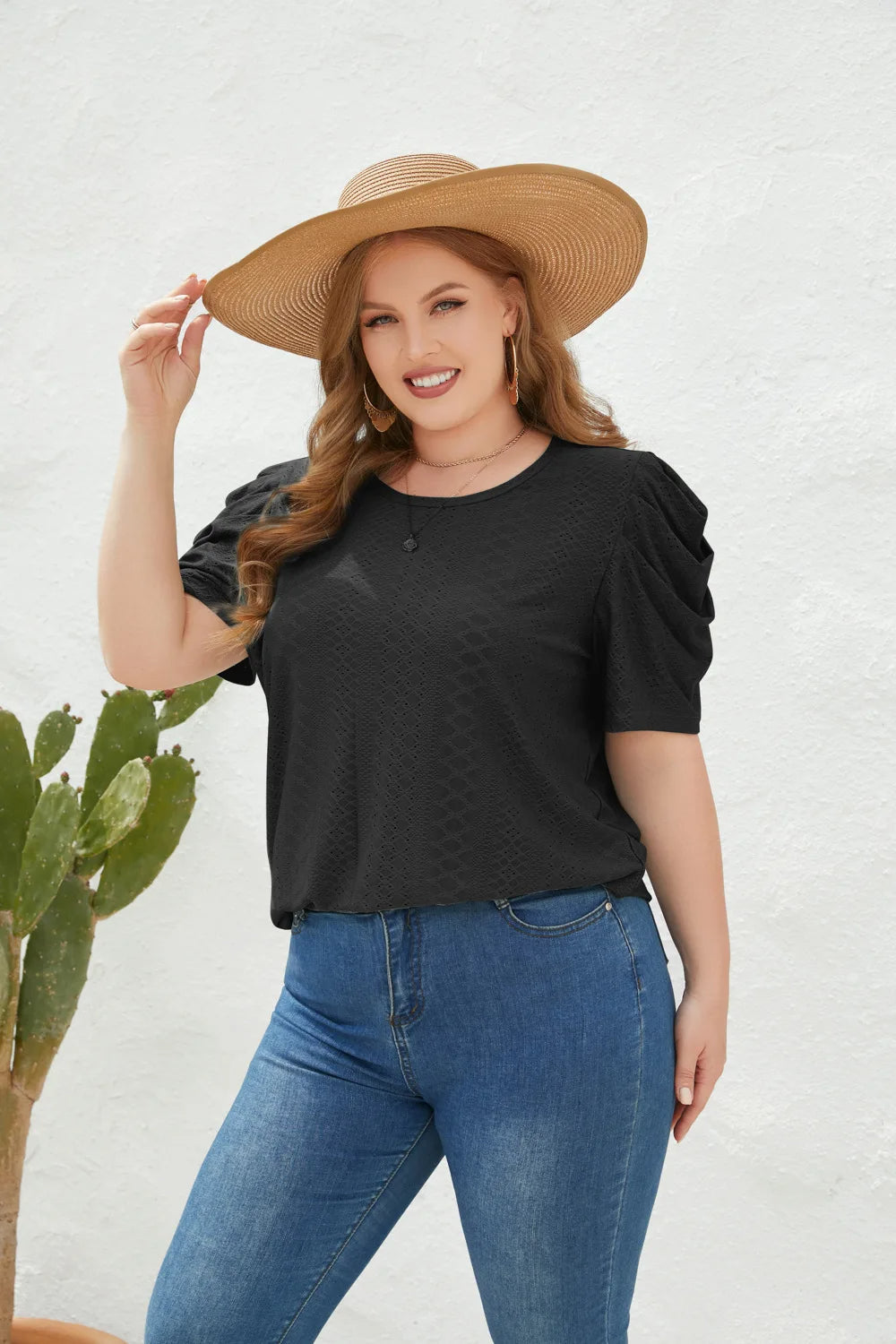Cham - Plus Size Bluse Bequem Elegant