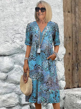 Tanya – Stilvolles Damen Sommerkleid in Blue