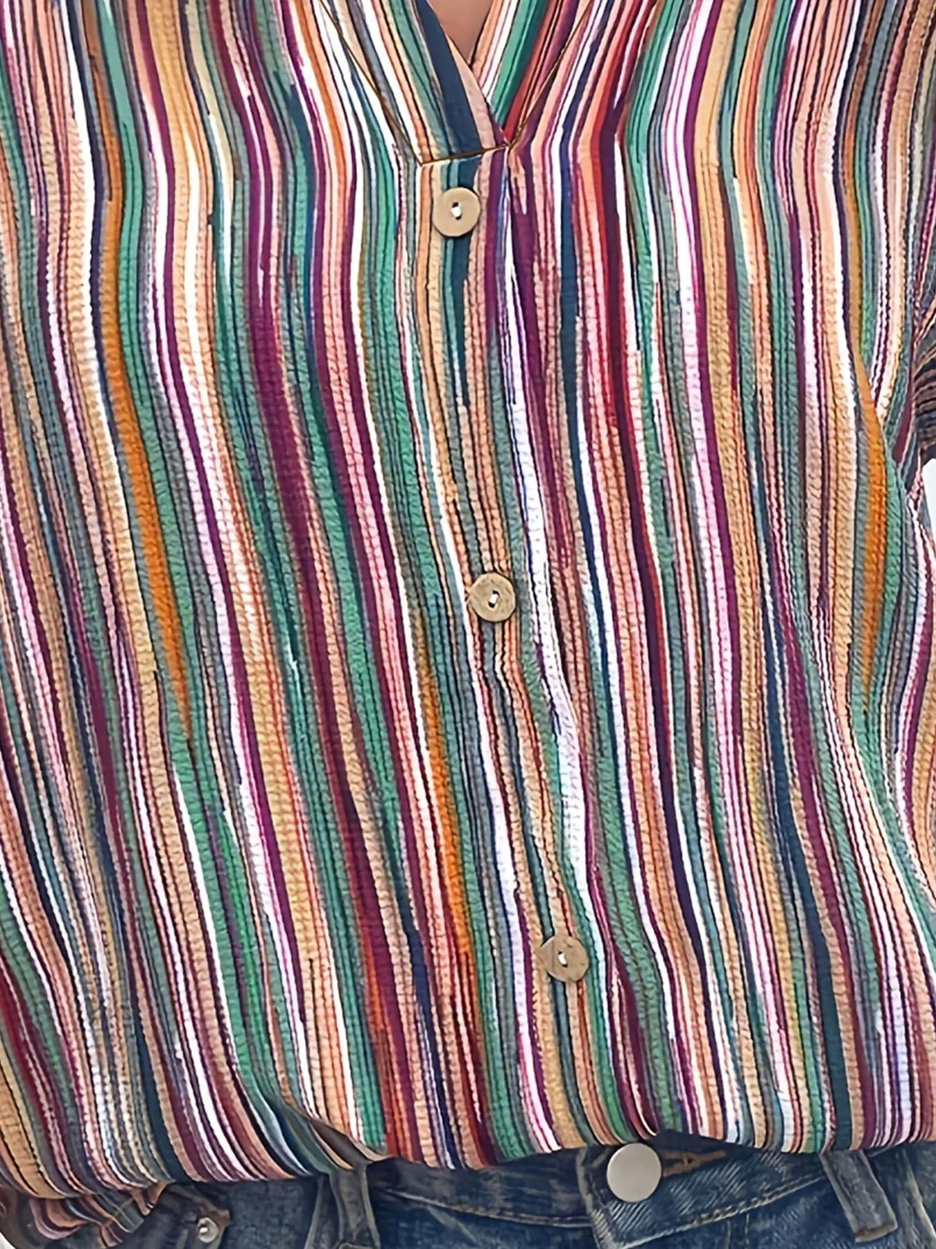 Jeramy - Plus Size Bluse Gestreift Casual