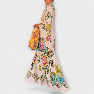 Lisa - Elegantes Maxikleid mit floralem Muster und fließendem Schnitt