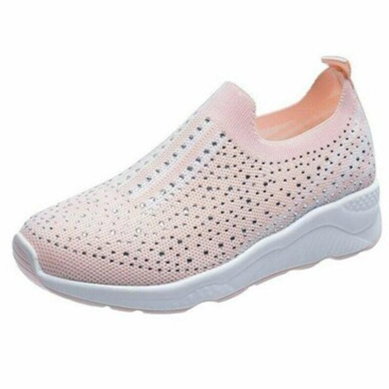 Aria - Damen Freizeit Strass Slip-On Schuhe